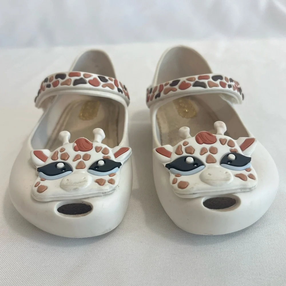 Mini Melissa Giraffe Mary Jane Sandals Toddler 7 White